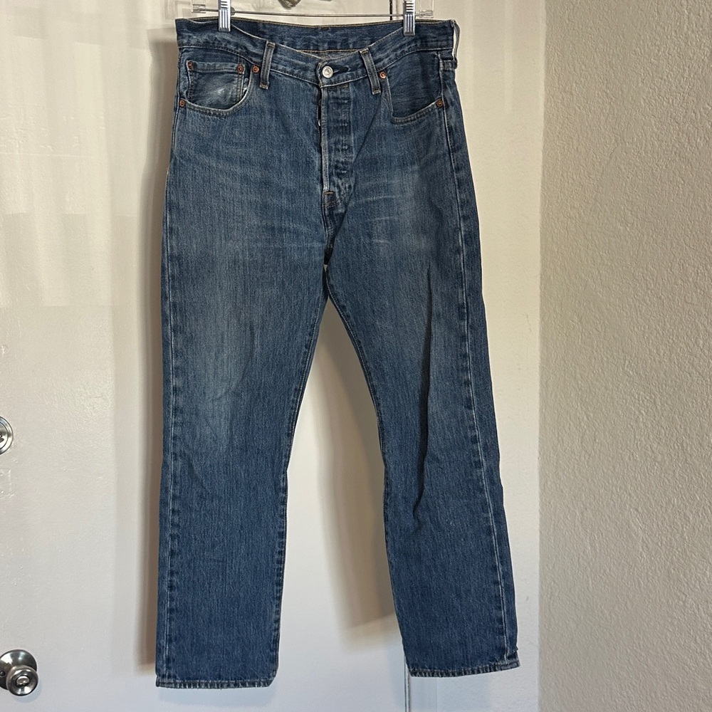 Classic Mens Blue Levis 501 Vintage Distressed Men's Jeans 33x30